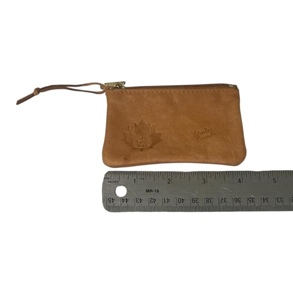 VTG Tilley Deerskin Leather Coin Purse Quebec Canada Zip Pouch Wristlet New - Picture 3 of 8